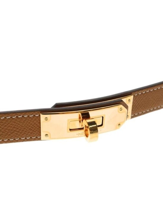 Hermes Kelly Belt Leather Brown Pink Gold main image 5